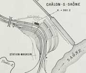 Ancien plan de la gare de Chalon en 1904
