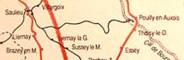 Carte de Saulieu à Pouilly-en-Auxois